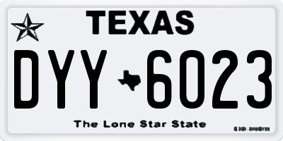 TX license plate DYY6023