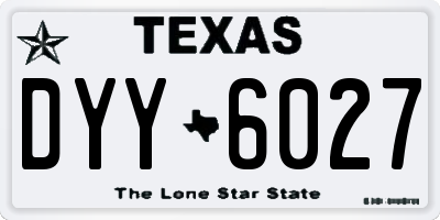 TX license plate DYY6027