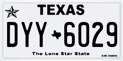 TX license plate DYY6029