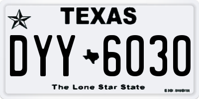 TX license plate DYY6030