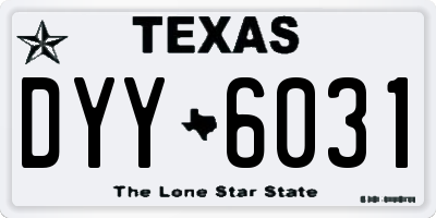 TX license plate DYY6031