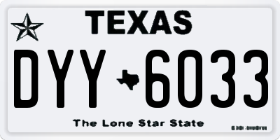 TX license plate DYY6033