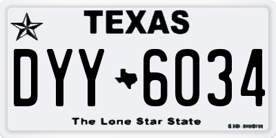 TX license plate DYY6034
