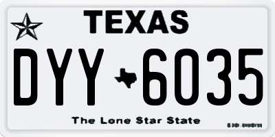 TX license plate DYY6035