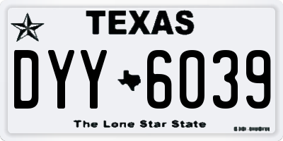 TX license plate DYY6039