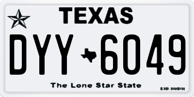 TX license plate DYY6049