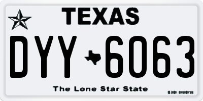 TX license plate DYY6063