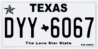 TX license plate DYY6067