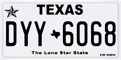 TX license plate DYY6068