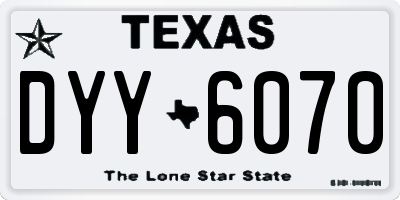 TX license plate DYY6070