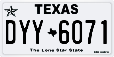 TX license plate DYY6071