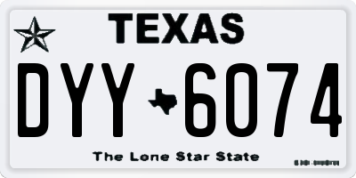TX license plate DYY6074