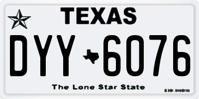 TX license plate DYY6076