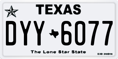 TX license plate DYY6077