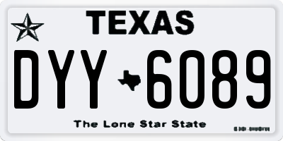 TX license plate DYY6089
