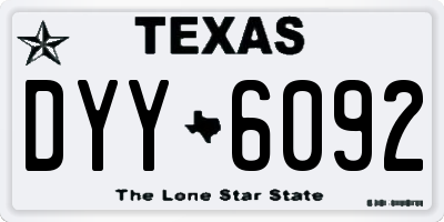 TX license plate DYY6092