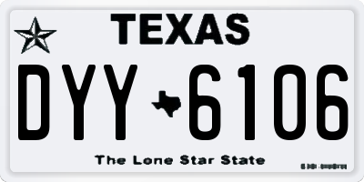 TX license plate DYY6106