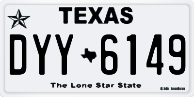TX license plate DYY6149
