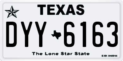 TX license plate DYY6163