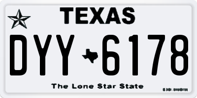 TX license plate DYY6178