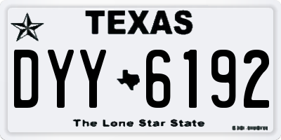 TX license plate DYY6192