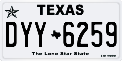 TX license plate DYY6259
