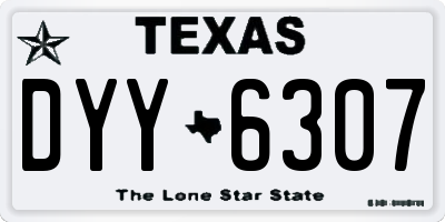 TX license plate DYY6307