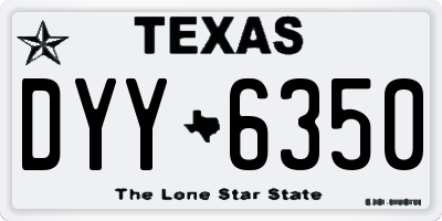 TX license plate DYY6350