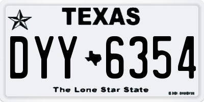 TX license plate DYY6354