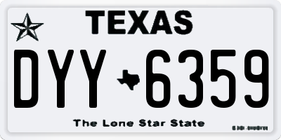 TX license plate DYY6359
