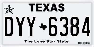 TX license plate DYY6384