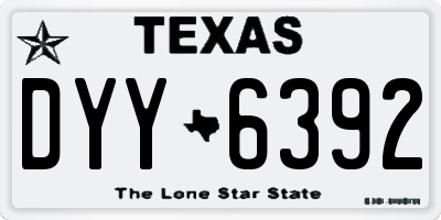 TX license plate DYY6392
