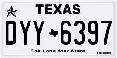TX license plate DYY6397