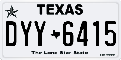 TX license plate DYY6415
