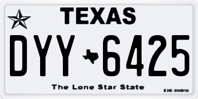 TX license plate DYY6425
