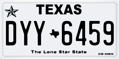 TX license plate DYY6459