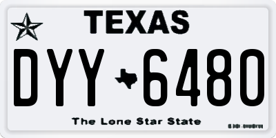 TX license plate DYY6480