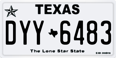 TX license plate DYY6483