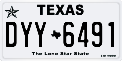 TX license plate DYY6491