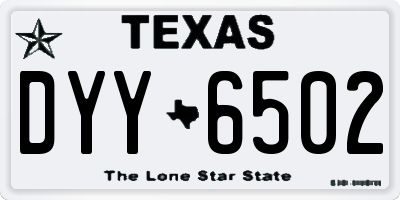 TX license plate DYY6502