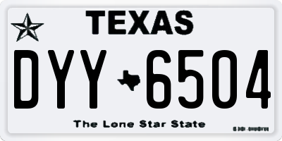 TX license plate DYY6504