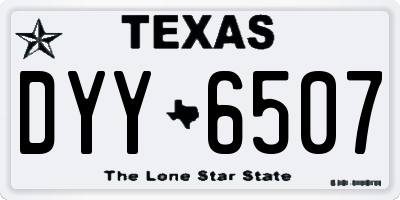 TX license plate DYY6507