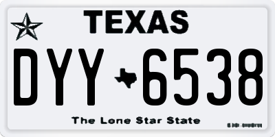 TX license plate DYY6538