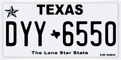 TX license plate DYY6550