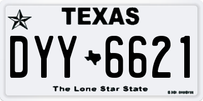 TX license plate DYY6621