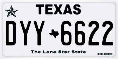 TX license plate DYY6622