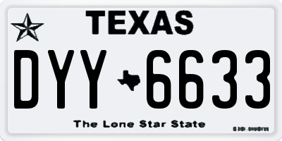 TX license plate DYY6633