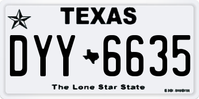 TX license plate DYY6635