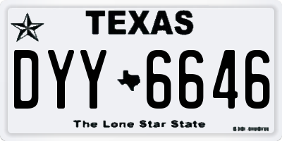 TX license plate DYY6646