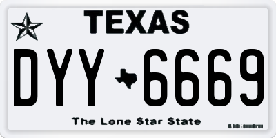 TX license plate DYY6669